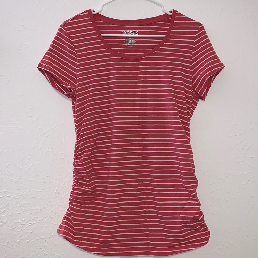 🤰🏻 Great Expectations Pink & White Striped Top